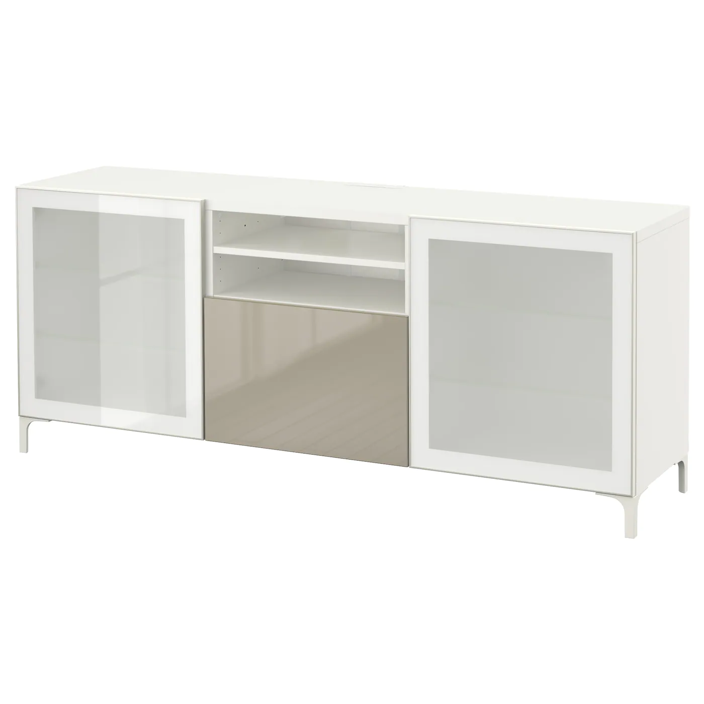 IKEA BESTÅ TV Unit With Drawers White/Selsviken/Nannarp High Gloss/beige Frosted Glass 70 7/8x16 1/2x29 1/8 " Blackbrown/lappviken/stubbarp Sindvik