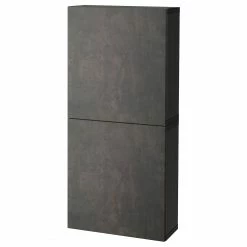 IKEA BESTÅ Wall Cabinet With 2 Doors White/Hedeviken Oak Veneer 23 5/8x8 5/8x50 3/8 " Blackbrown/lappviken Blackbrown -Ikea Storage solution systems Sales besta wall cabinet with 2 doors black brown kallviken dark gray concrete effect 0493876 pe626543 s5 6