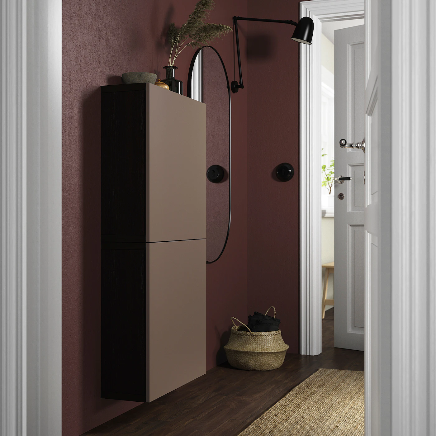 IKEA BESTÅ Wall Cabinet With 2 Doors Blackbrown/Lappviken Light Graybrown 23 5/8x8 5/8x50 3/8 " Blackbrown Kallviken/dark Gray Concrete Effect 5 IKEA BESTÅ Wall Cabinet With 2 Doors Blackbrown/Lappviken Light Graybrown 23 5/8x8 5/8x50 3/8 " Blackbrown Kallviken/dark Gray Concrete Effect - Image 3