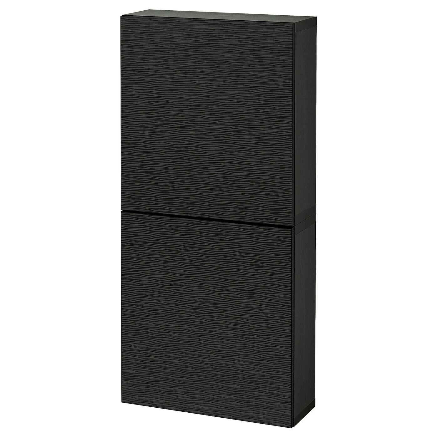 IKEA BESTÅ Wall Cabinet With 2 Doors Blackbrown/Laxviken Black 23 5/8x8 5/8x50 3/8 " Blackbrown/hedeviken Oak Veneer 3 IKEA BESTÅ Wall Cabinet With 2 Doors Blackbrown/Laxviken Black 23 5/8x8 5/8x50 3/8 " Blackbrown/hedeviken Oak Veneer