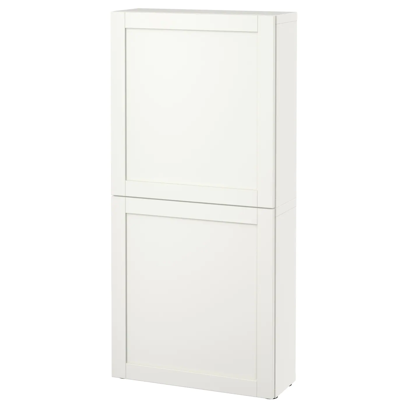 IKEA BESTÅ Wall Cabinet With 2 Doors White/Hanviken White 23 5/8x8 5/8x50 3/8 " Blackbrown Kallviken/dark Gray Concrete Effect