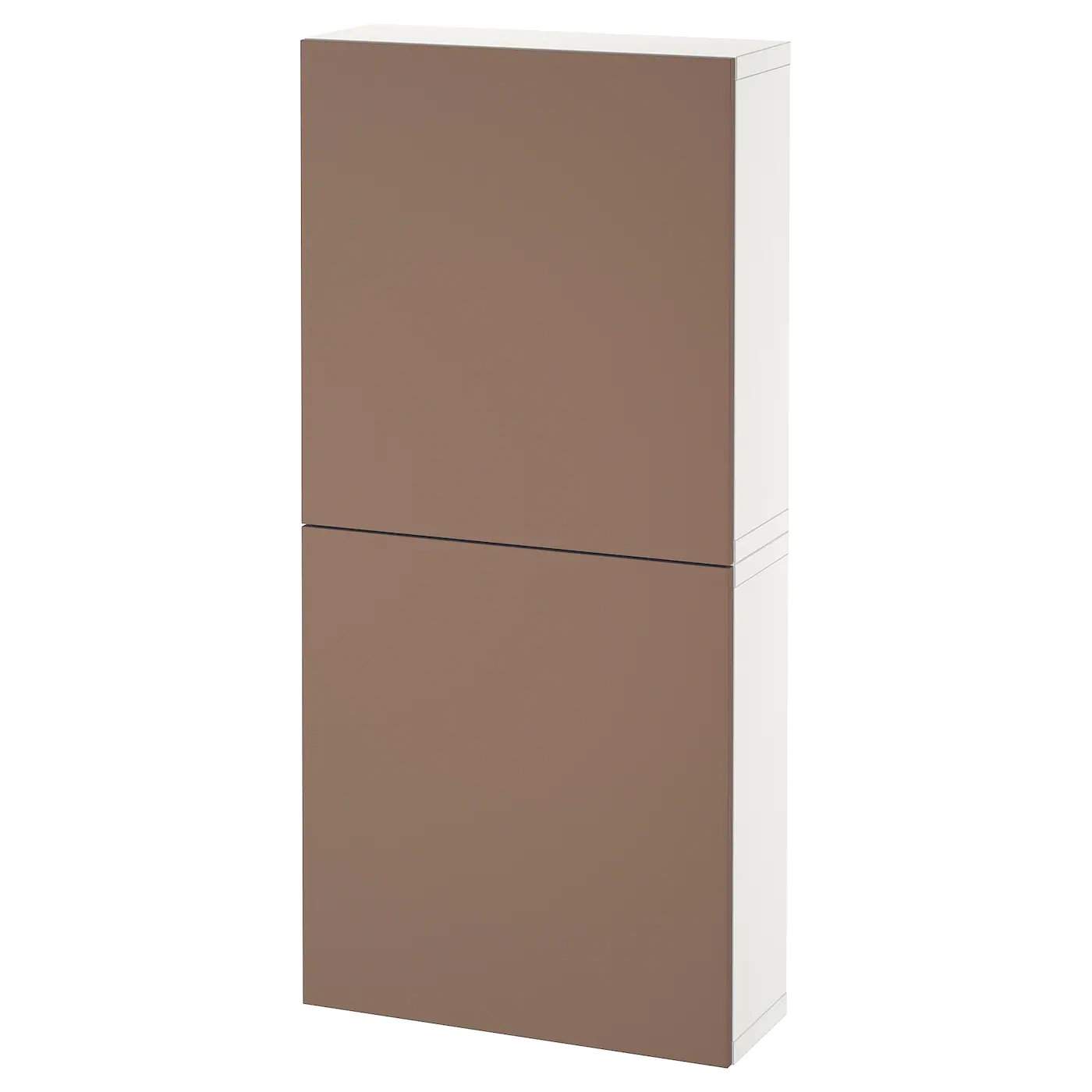 IKEA BESTÅ Wall Cabinet With 2 Doors White/Lappviken Light Graybrown 23 5/8x8 5/8x50 3/8 " Blackbrown/hedeviken Oak Veneer