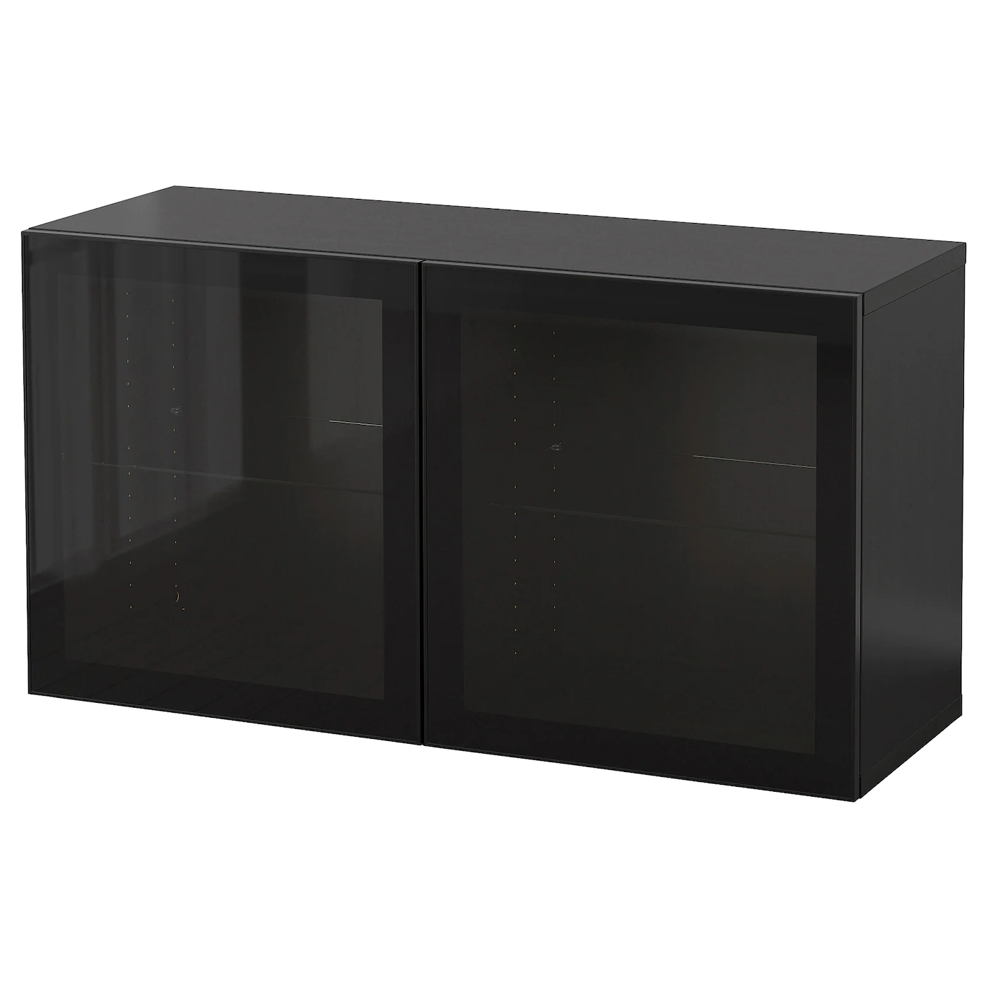IKEA BESTÅ Wallmounted Cabinet Combination Blackbrown Glassvik/black Clear Glass 47 1/4x16 1/2x25 1/4 "
