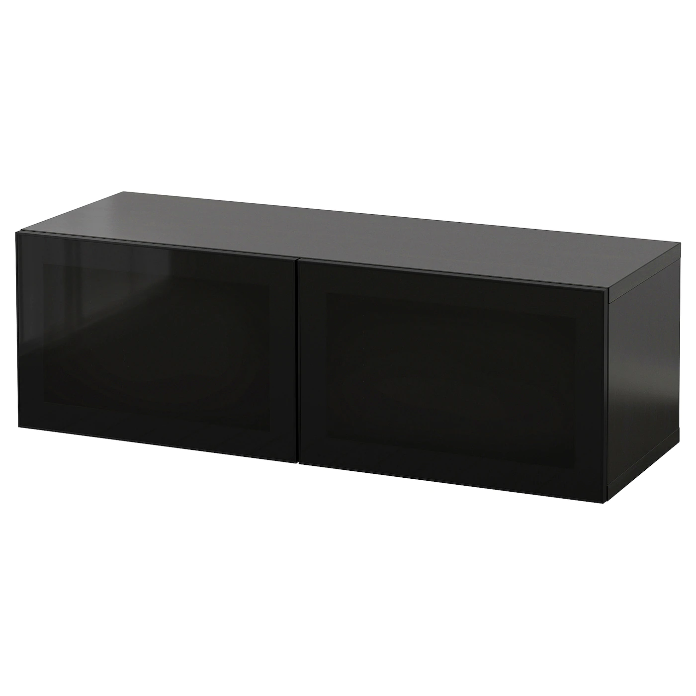 IKEA BESTÅ Wallmounted Cabinet Combination Blackbrown Glassvik/black Smoked Glass 47 1/4x16 1/2x15 "