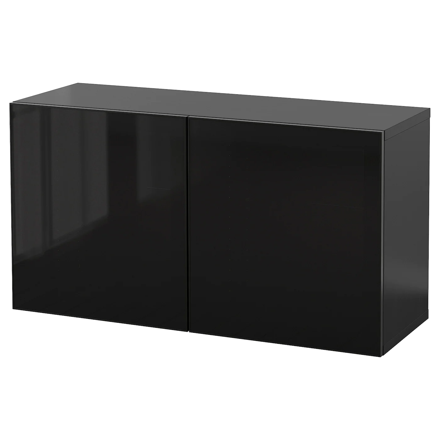 IKEA BESTÅ Wallmounted Cabinet Combination Blackbrown Glassvik/black Smoked Glass 47 1/4x16 1/2x25 1/4 "