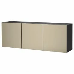 IKEA BESTÅ Wallmounted Cabinet Combination Blackbrown/Riksviken Light Bronze Effect 70 7/8x16 1/2x25 1/4 " Blackbrown/hanviken Blackbrown