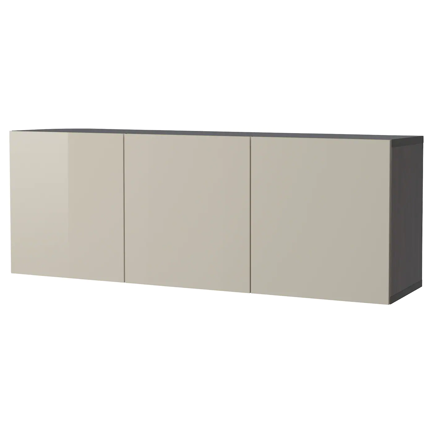 IKEA BESTÅ Wallmounted Cabinet Combination Blackbrown/Selsviken Highgloss/beige 70 7/8x16 1/2x25 1/4 " Blackbrown/lappviken Blackbrown