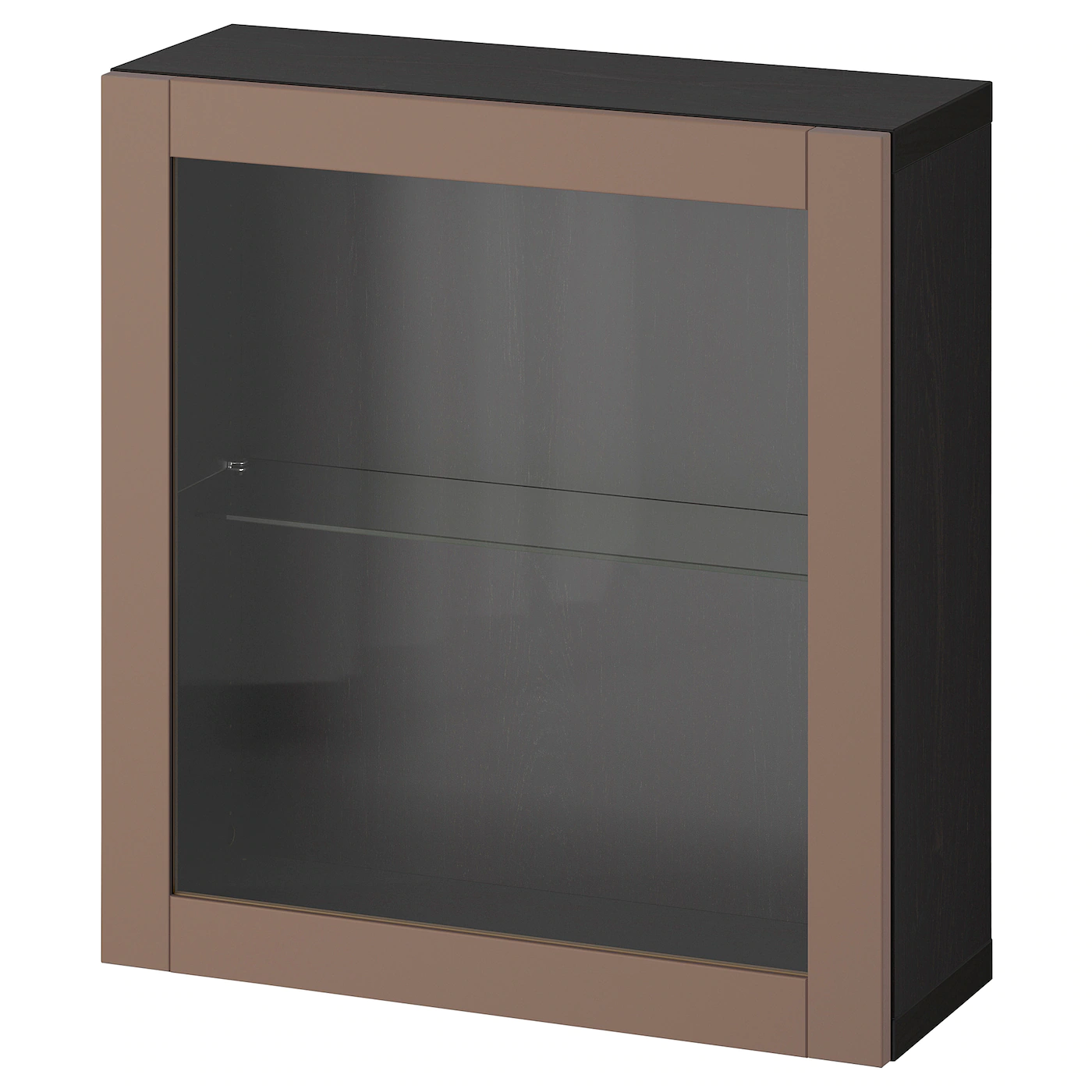 IKEA BESTÅ Wallmounted Cabinet Combination Blackbrown/Sindvik Light Graybrown 23 5/8x8 5/8x25 1/4 "