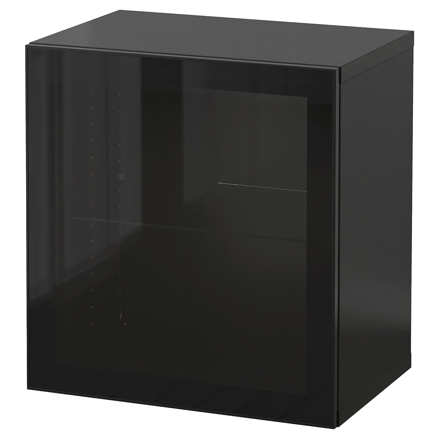 IKEA BESTÅ Wallmounted Cabinet Combination Highgloss/black/Glassvik 23 5/8x16 1/2x25 1/4 "