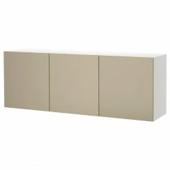 IKEA BESTÅ Wallmounted Cabinet Combination White/Riksviken Light Bronze Effect 70 7/8x16 1/2x25 1/4 " Blackbrown/hanviken Blackbrown