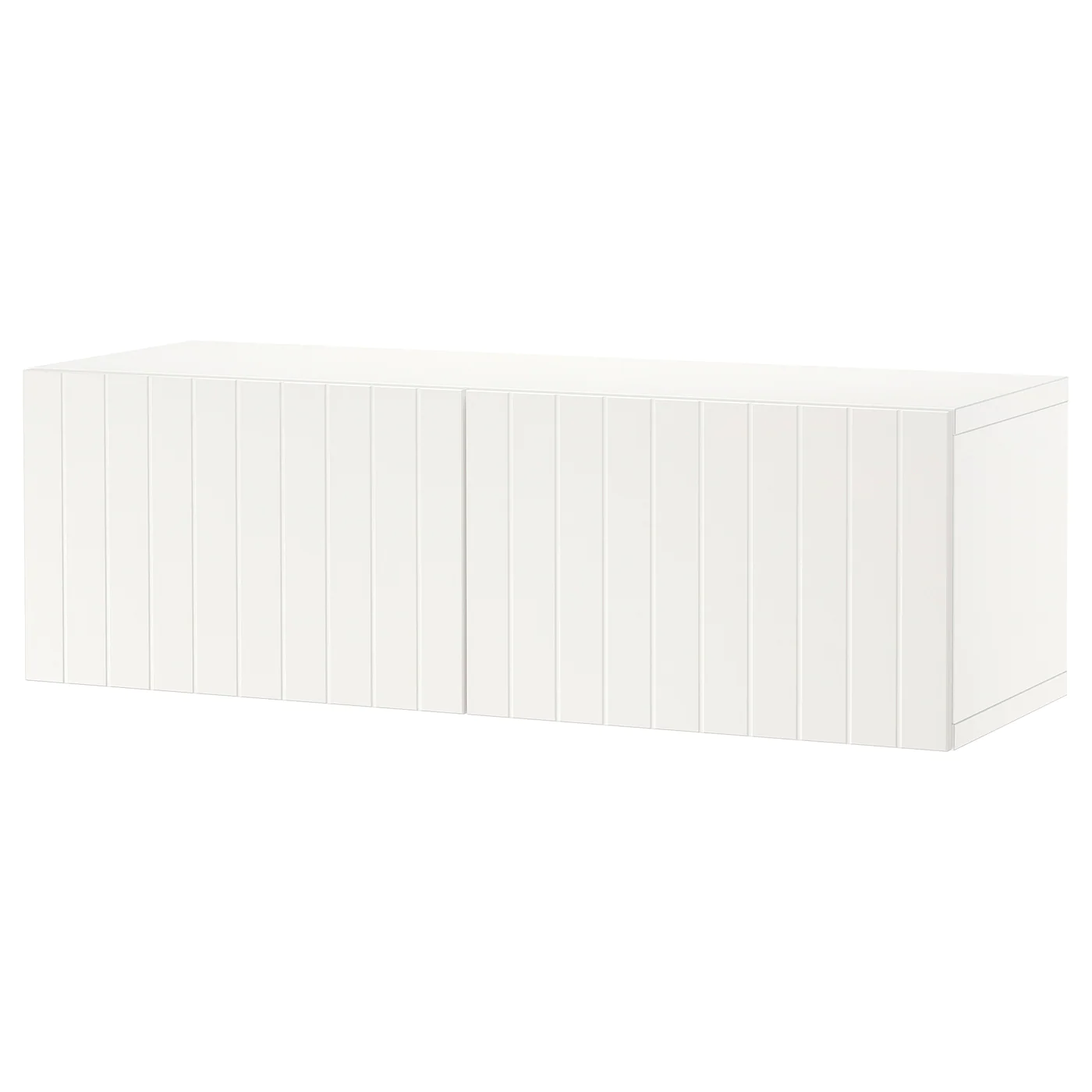 IKEA BESTÅ Wallmounted Cabinet Combination White/Sutterviken White 47 1/4x16 1/2x15 " Blackbrown/lappviken Light Graybrown