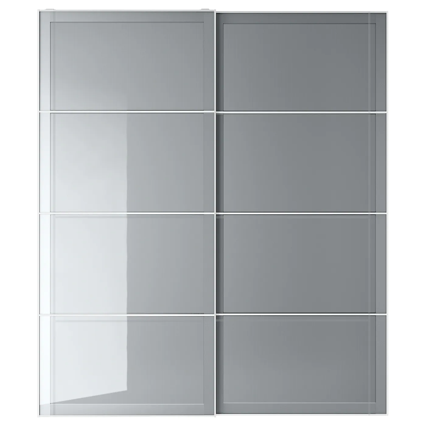 IKEA BJÖRNÖYA Pair Of Sliding Doors Gray Tinted Effect 78 3/4x92 7/8 "