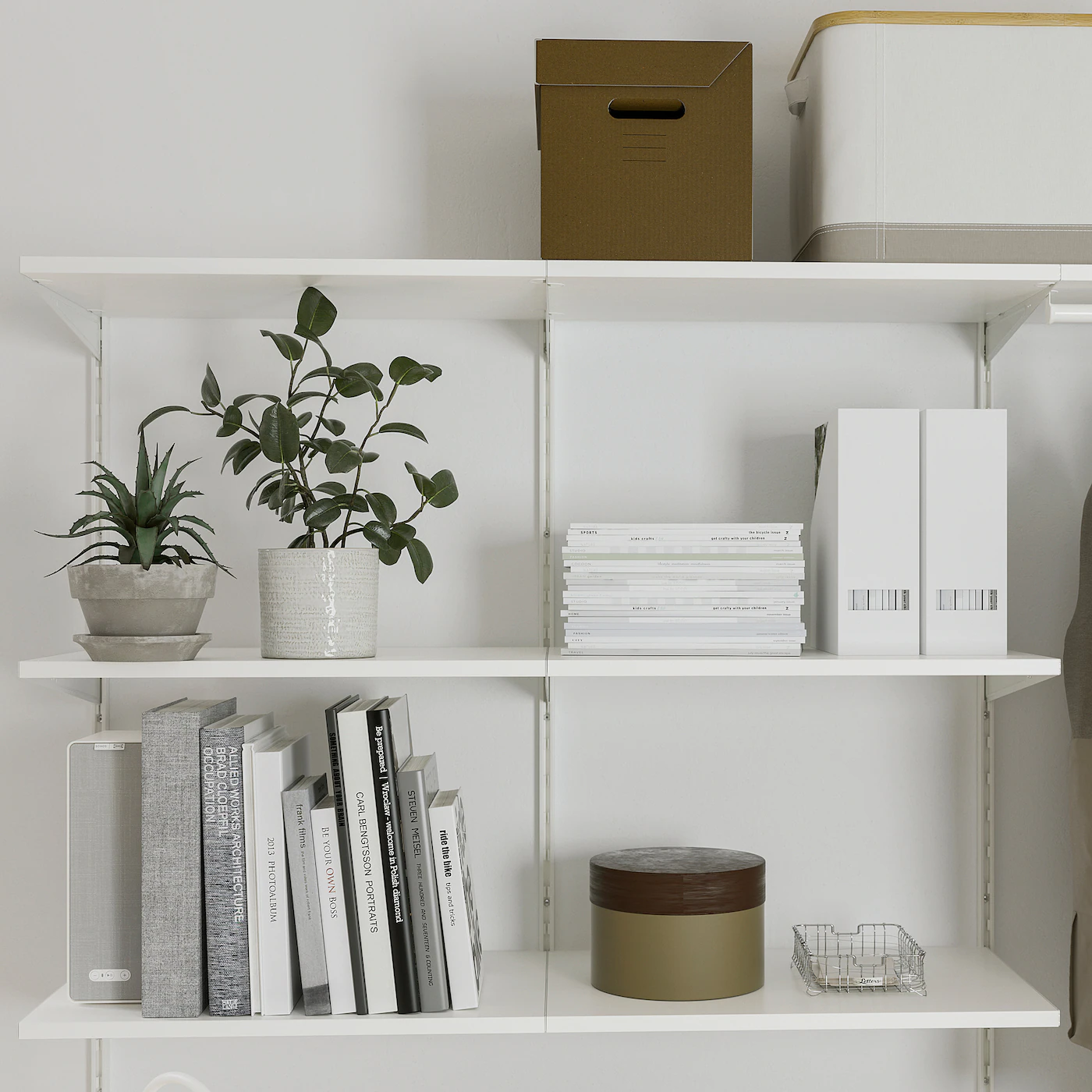 IKEA BOAXEL / LAGKAPTEN Wardrobe Combination With Table Top White 81 5/8x24 3/8x79 " 6 IKEA BOAXEL / LAGKAPTEN Wardrobe Combination With Table Top White 81 5/8x24 3/8x79 " - Image 4