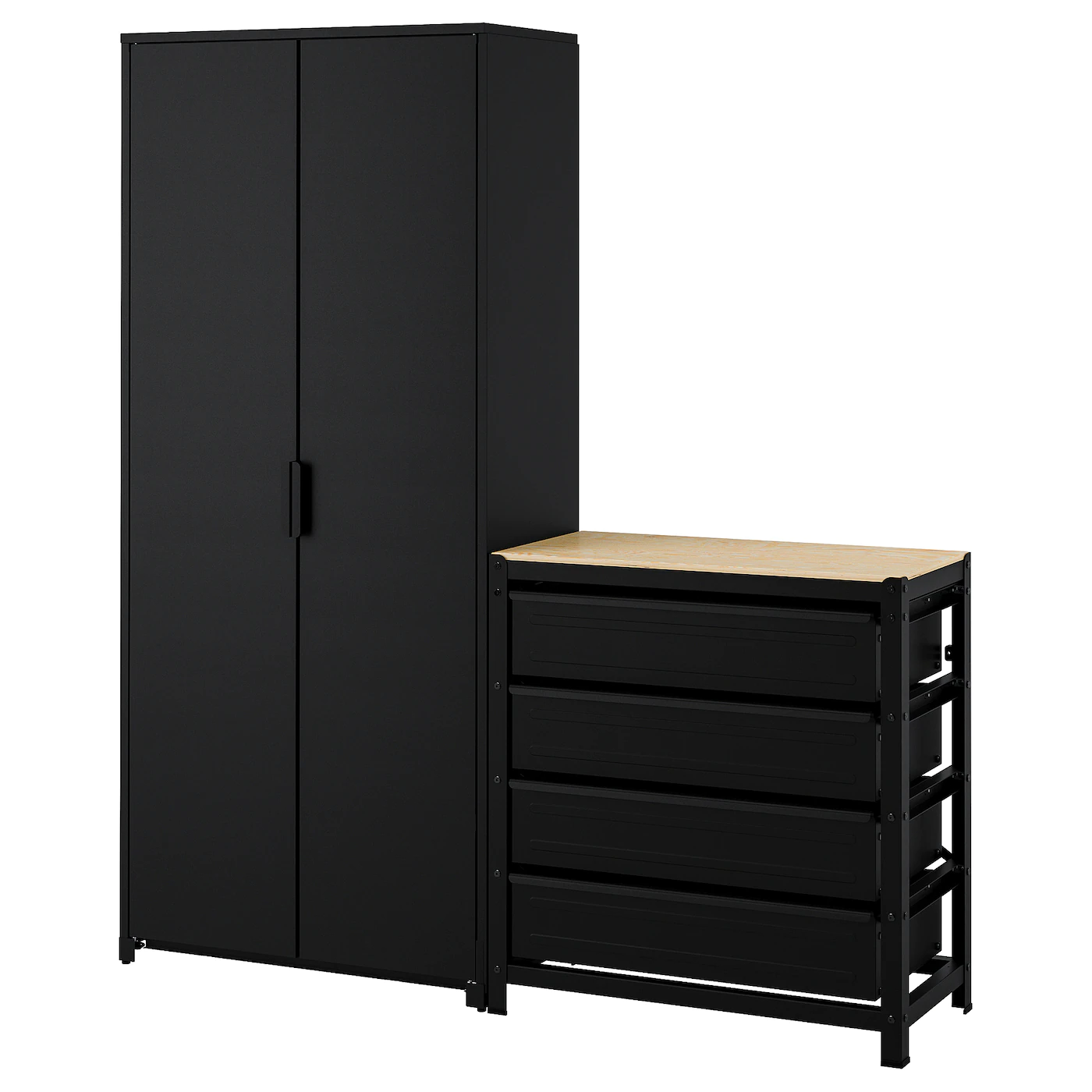 IKEA BROR Shelf Unit W Cabinets/drawers Black 66 7/8x15 3/4x75 1/4 " 2 IKEA BROR Shelf Unit W Cabinets/drawers Black 66 7/8x15 3/4x75 1/4 " -Ikea Storage solution systems Sales bror shelf unit w cabinets drawers black 1041896 pe841178 s5