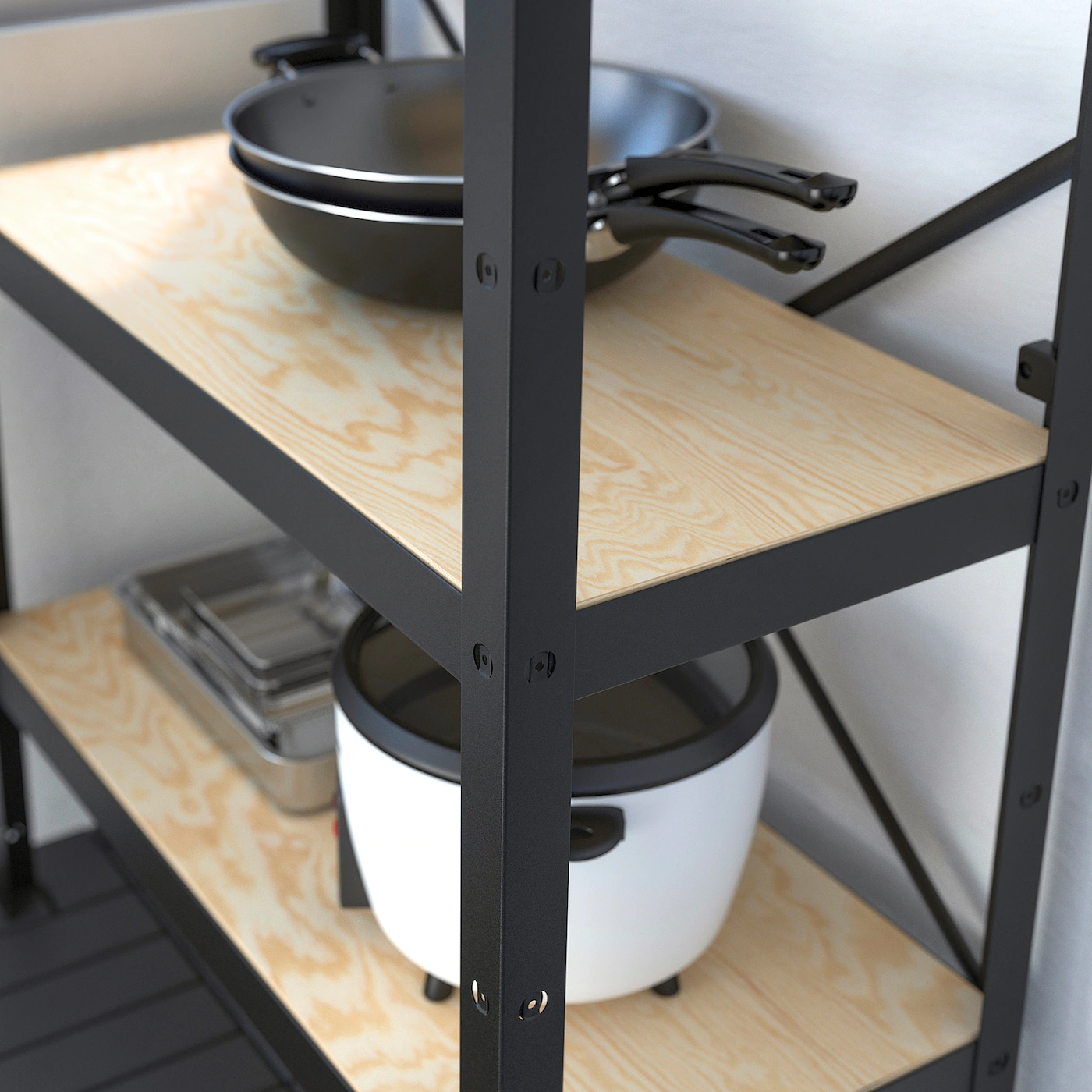 IKEA BROR Shelving Unit Black/wood 33 1/2x15 3/4x43 1/4 " 5 IKEA BROR Shelving Unit Black/wood 33 1/2x15 3/4x43 1/4 " - Image 3