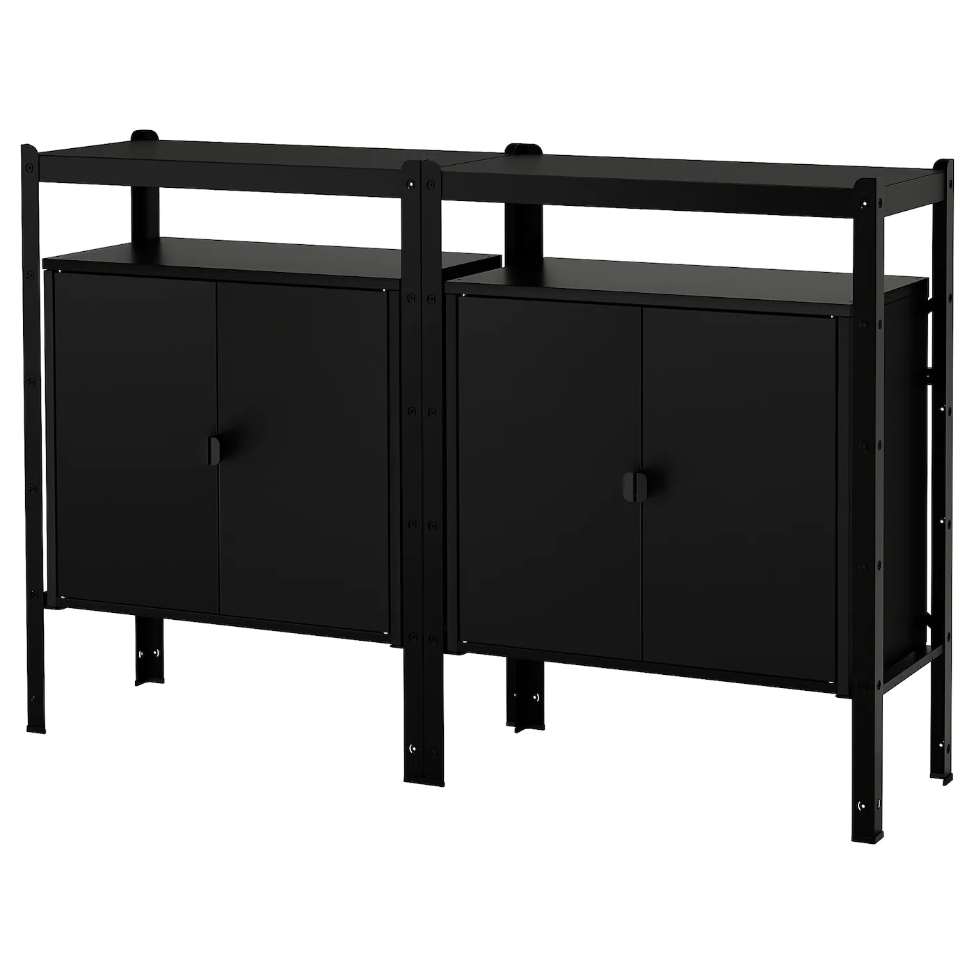 IKEA BROR Shelving Unit With Cabinets Black 66 7/8x15 3/4x43 1/4 "