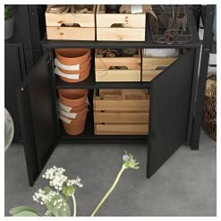IKEA BROR Shelving Unit With Cabinets Black 66 7/8x15 3/4x74 3/4 " -Ikea Storage solution systems Sales bror shelving unit with cabinets black 0676884 pe718823 s5