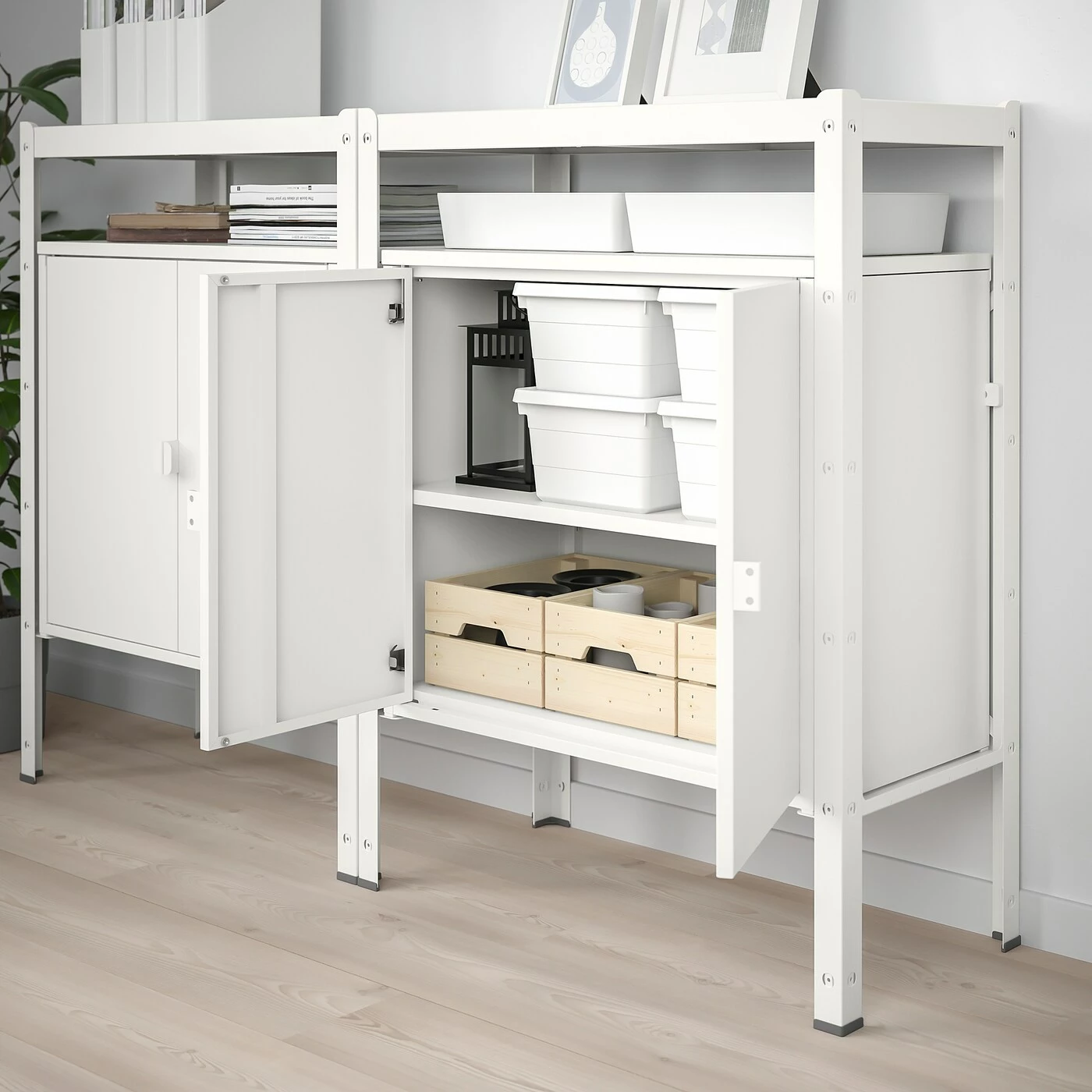 IKEA BROR Shelving Unit With Cabinets White 66 7/8x15 3/4x43 1/4 " 4 IKEA BROR Shelving Unit With Cabinets White 66 7/8x15 3/4x43 1/4 " - Image 2