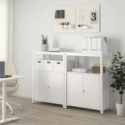 IKEA BROR Shelving Unit With Cabinets White 66 7/8x15 3/4x43 1/4 " 8 IKEA BROR Shelving Unit With Cabinets White 66 7/8x15 3/4x43 1/4 " -Ikea Storage solution systems Sales bror shelving unit with cabinets white 0730180 pe737427 s5