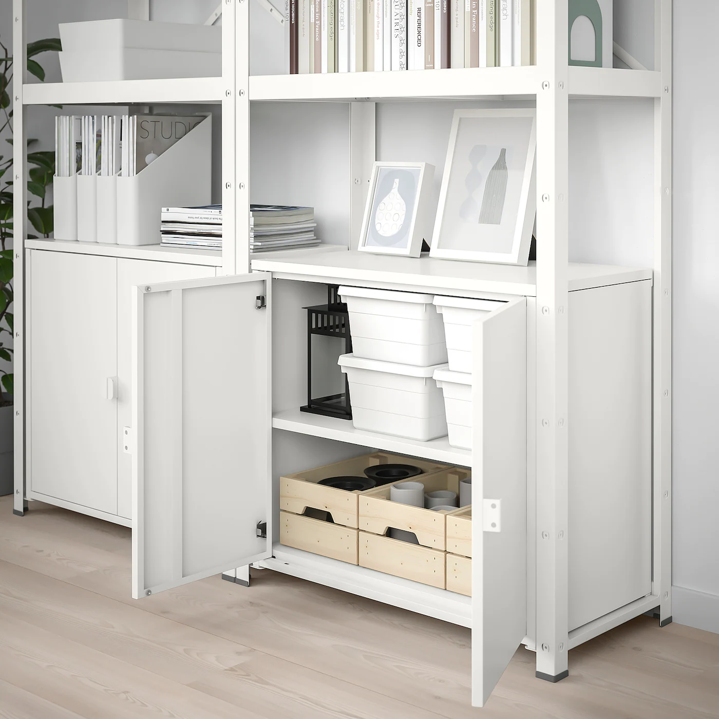IKEA BROR Shelving Unit With Cabinets White 66 7/8x15 3/4x74 3/4 " 4 IKEA BROR Shelving Unit With Cabinets White 66 7/8x15 3/4x74 3/4 " - Image 2