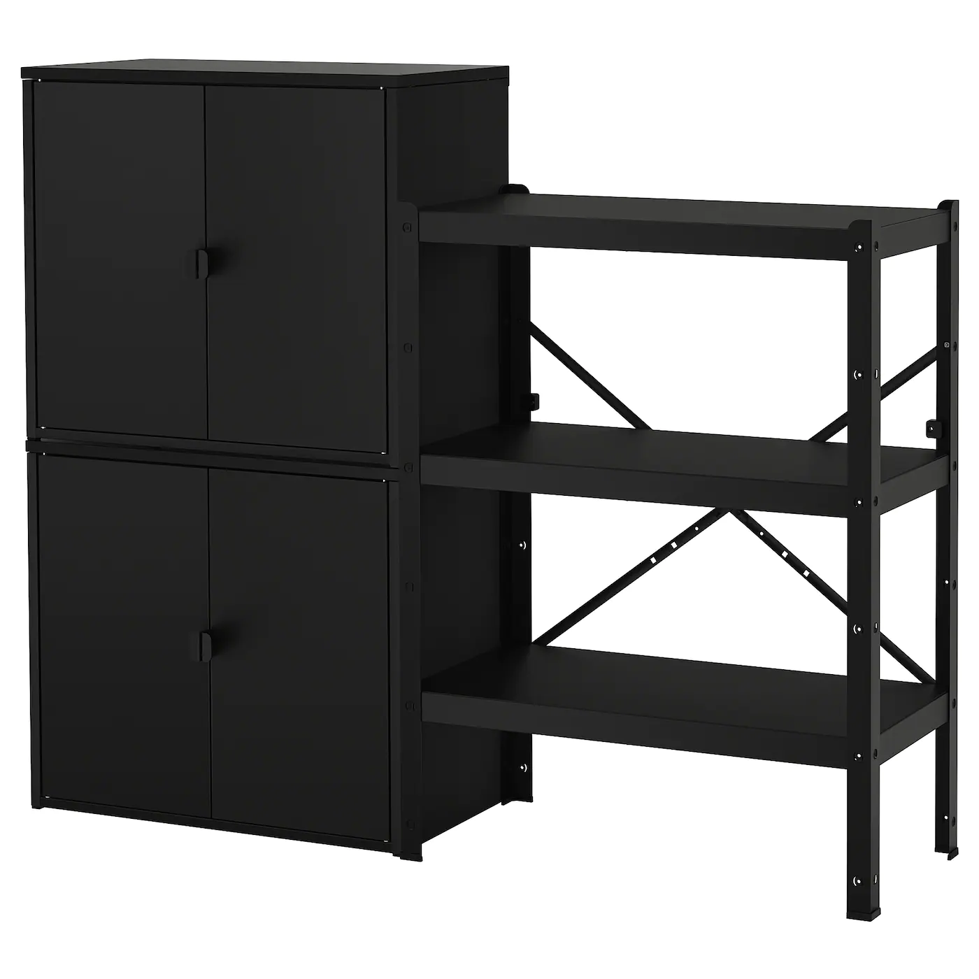 IKEA BROR Shelving Unit With Cabinets 63 3/8x15 3/4x52 3/8 "