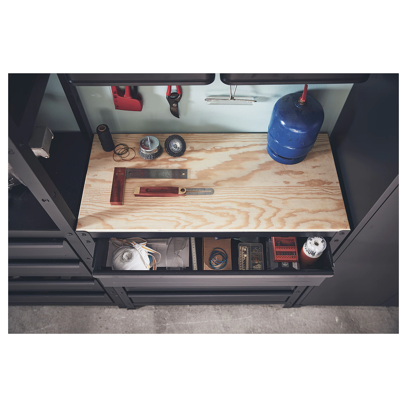 IKEA BROR Work Bench With Drawers Black/pine Plywood 33 1/2x15 3/4x35 " 5 IKEA BROR Work Bench With Drawers Black/pine Plywood 33 1/2x15 3/4x35 " - Image 3