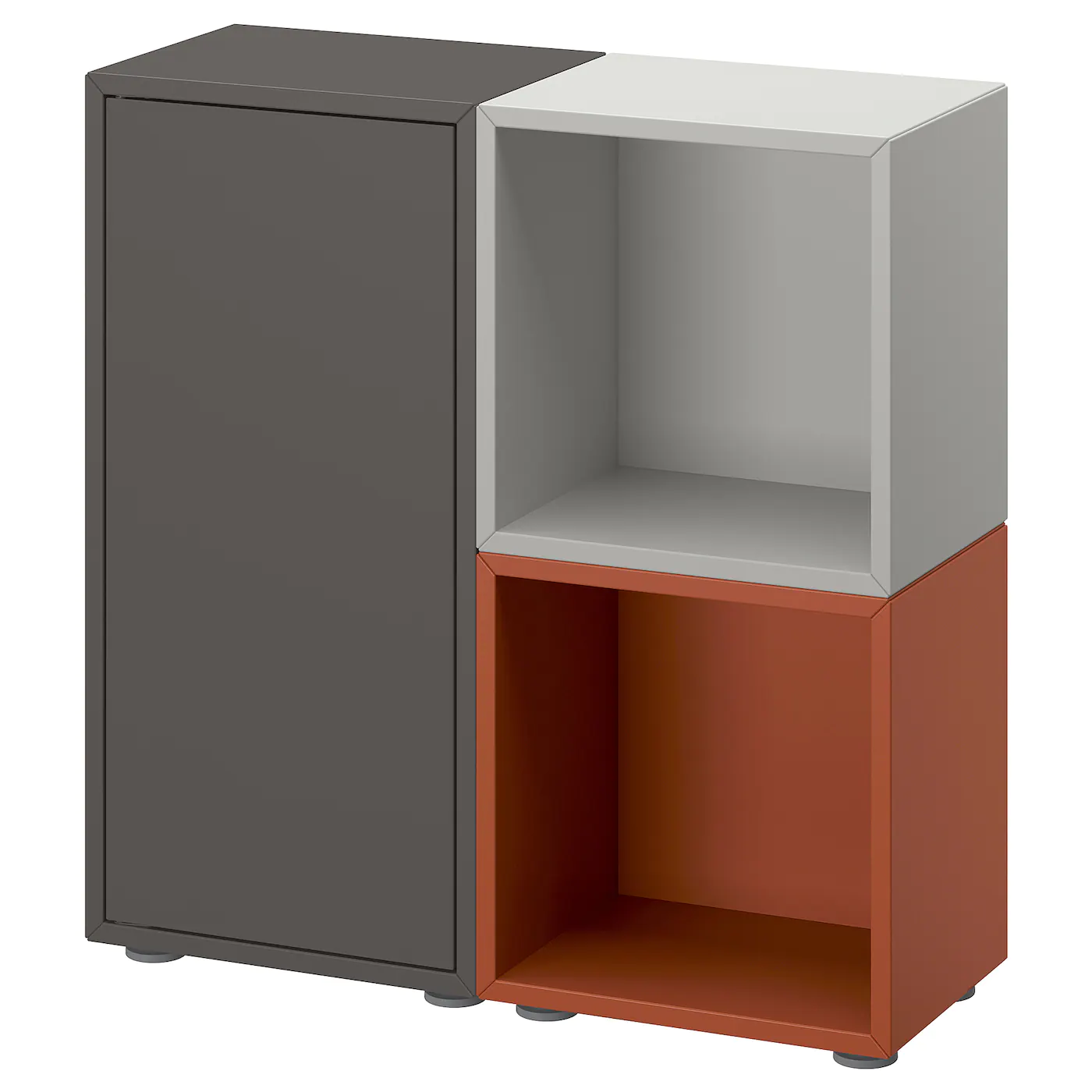 IKEA EKET Storage Combination With Feet Light Gray/dark Gray/redbrown 27 1/2x9 7/8x28 3/8 "
