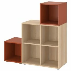 IKEA EKET Storage Combination With Feet Redbrown/white Stained Oak Effect 41 3/8x13 3/4x42 1/8 "