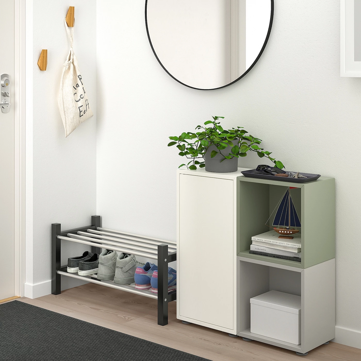 IKEA EKET Storage Combination With Feet White/gray/light Green 27 1/2x9 7/8x28 3/8 " 4 IKEA EKET Storage Combination With Feet White/gray/light Green 27 1/2x9 7/8x28 3/8 " - Image 2