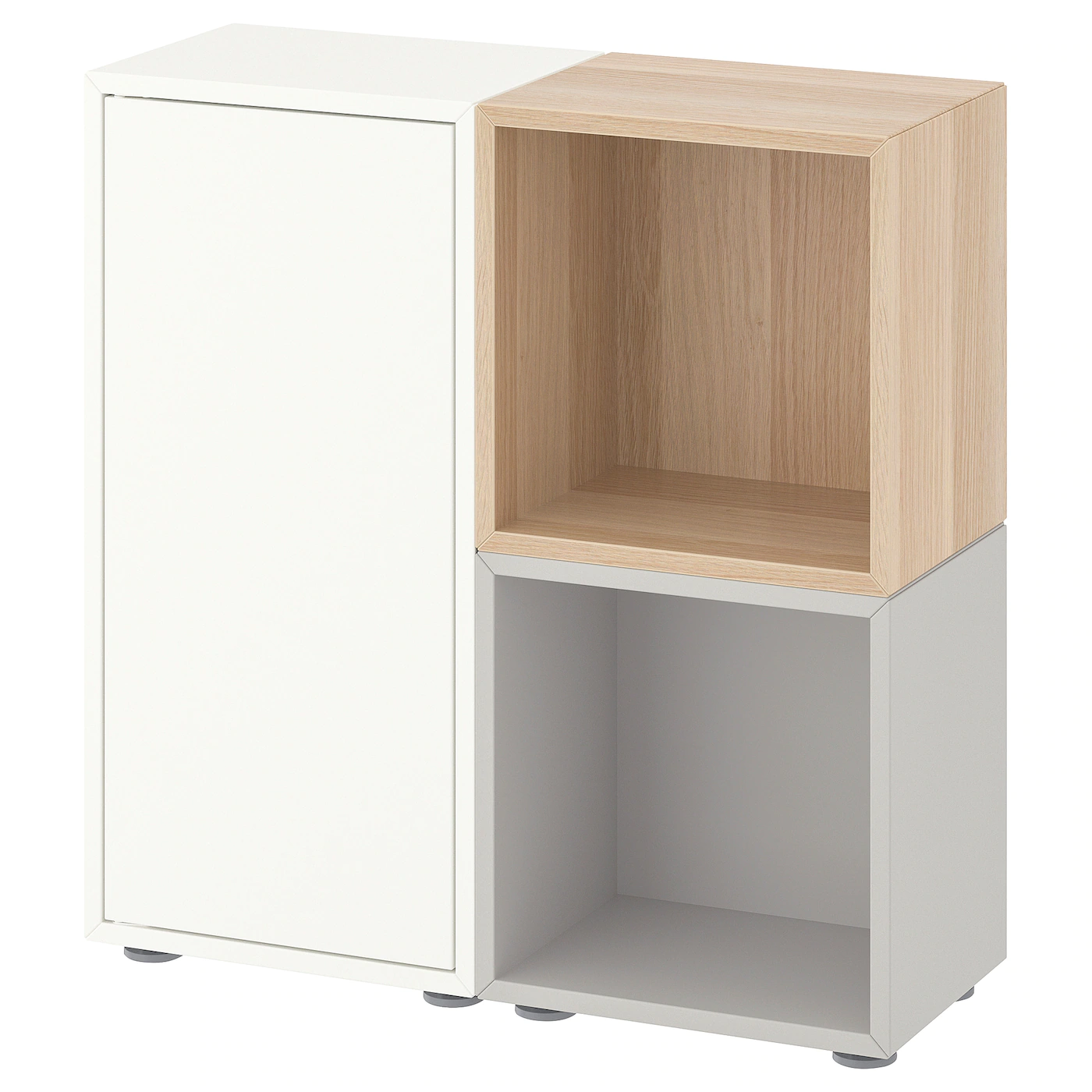 IKEA EKET Storage Combination With Feet White/light Gray/white Stained Oak Effect 27 1/2x9 7/8x28 3/8 "