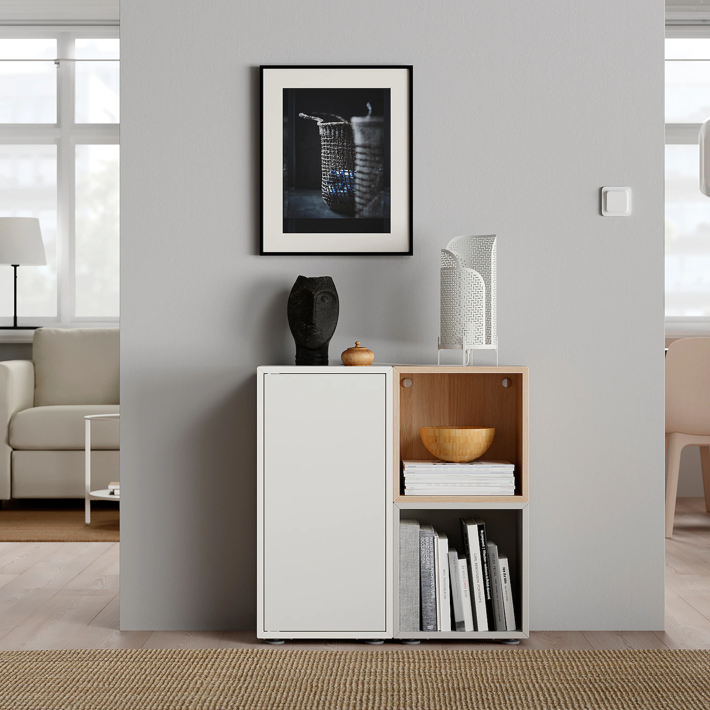 IKEA EKET Storage Combination With Feet White/light Gray/white Stained Oak Effect 27 1/2x9 7/8x28 3/8 " 7 IKEA EKET Storage Combination With Feet White/light Gray/white Stained Oak Effect 27 1/2x9 7/8x28 3/8 " - Image 5