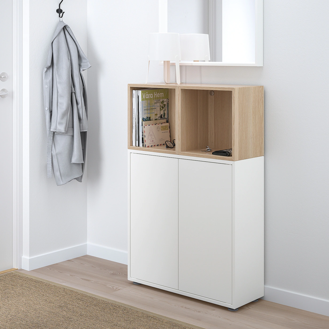 IKEA EKET Storage Combination With Feet White/white Stained Oak Effect 27 1/2x9 7/8x42 1/8 " 5 IKEA EKET Storage Combination With Feet White/white Stained Oak Effect 27 1/2x9 7/8x42 1/8 " - Image 3