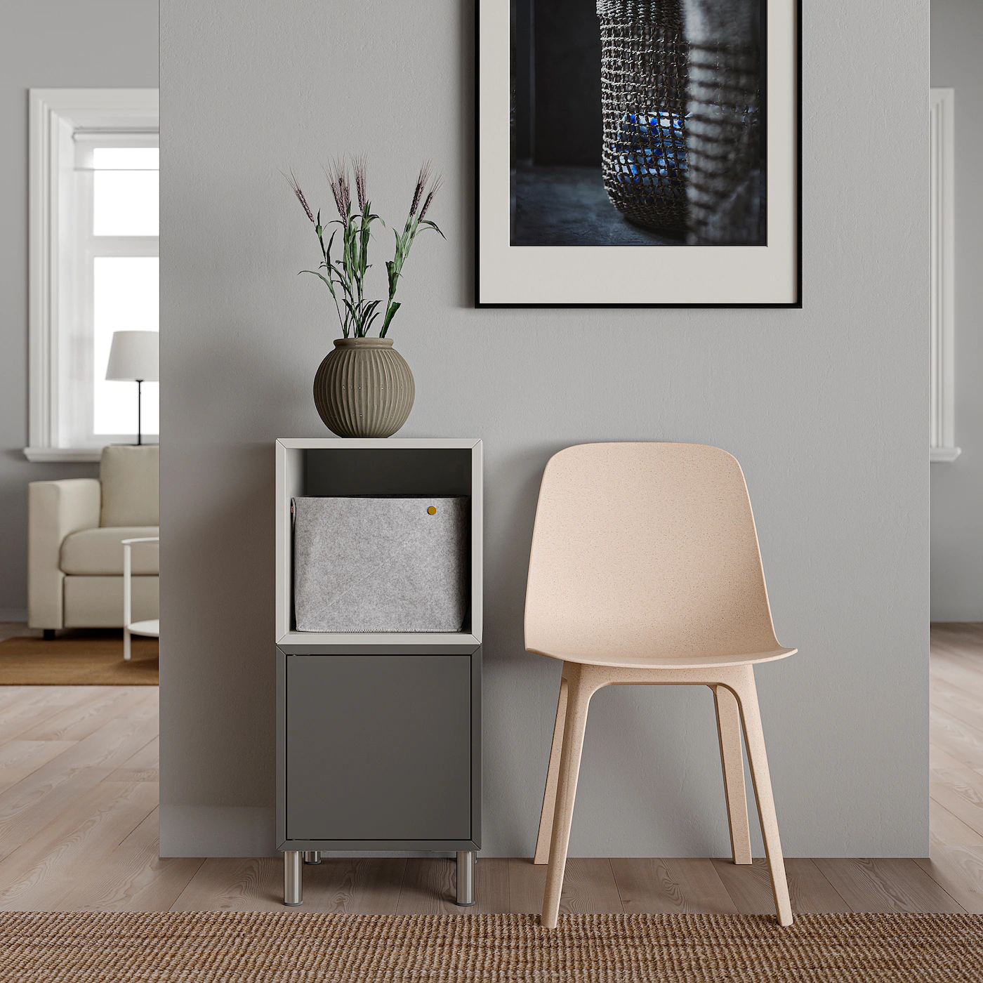 IKEA EKET Storage Combination With Legs Dark Gray/light Gray 13 3/4x13 3/4x31 1/2 " 5 IKEA EKET Storage Combination With Legs Dark Gray/light Gray 13 3/4x13 3/4x31 1/2 " - Image 3