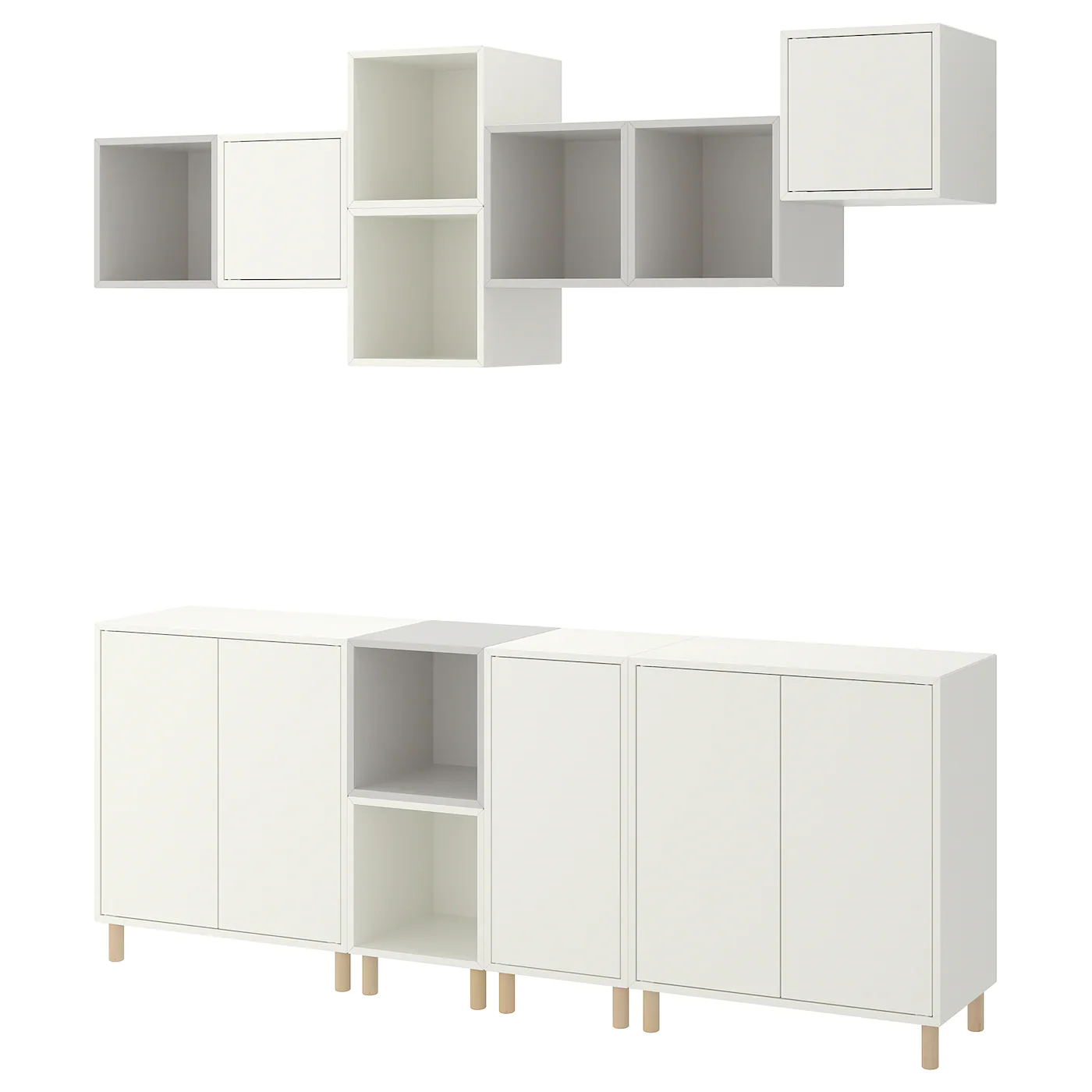 IKEA EKET Storage Combination With Legs White/light Gray 82 5/8x13 3/4x82 5/8 " 1 IKEA EKET Storage Combination With Legs White/light Gray 82 5/8x13 3/4x82 5/8 " -Ikea Storage solution systems Sales eket storage combination with legs white light gray 0915275 pe784681 s5