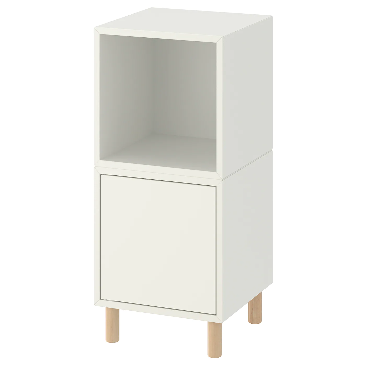 IKEA EKET Storage Combination With Legs White/wood 13 3/4x13 3/4x31 1/2 " Dark Gray Redbrown/wood