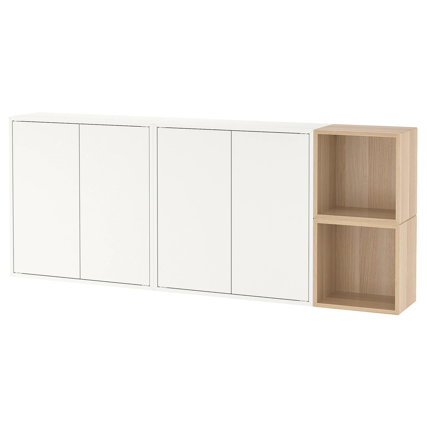 IKEA EKET Wallmounted Cabinet Combination White/white Stained Oak Effect 68 7/8x9 7/8x27 1/2 "