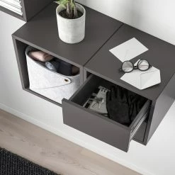 IKEA EKET Wallmounted Storage Combination Dark Gray 41 3/8x13 3/4x27 1/2 " 21 IKEA EKET Wallmounted Storage Combination Dark Gray 41 3/8x13 3/4x27 1/2 " -Ikea Storage solution systems Sales eket wall mounted storage combination dark gray 0807849 pe770573 s5