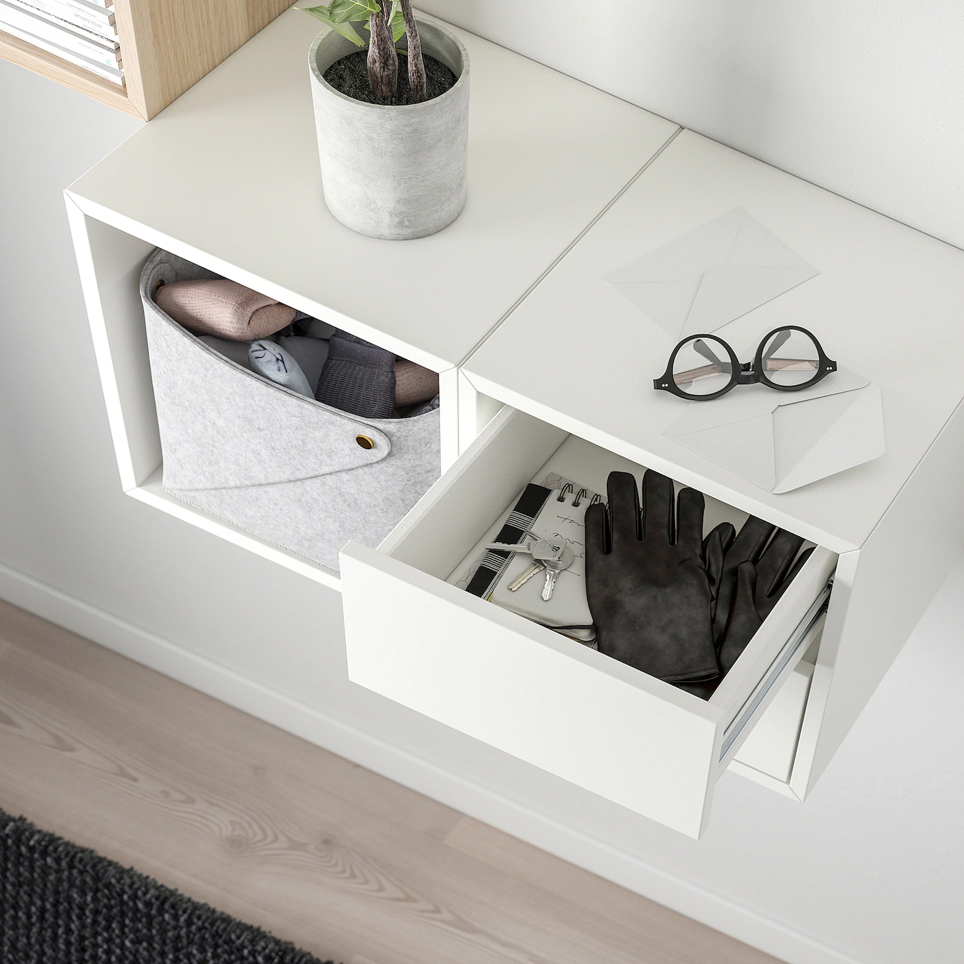IKEA EKET Wallmounted Storage Combination White Stained Oak Effect/white 41 3/8x13 3/4x27 1/2 " Dark Gray/redbrown 6 IKEA EKET Wallmounted Storage Combination White Stained Oak Effect/white 41 3/8x13 3/4x27 1/2 " Dark Gray/redbrown - Image 4