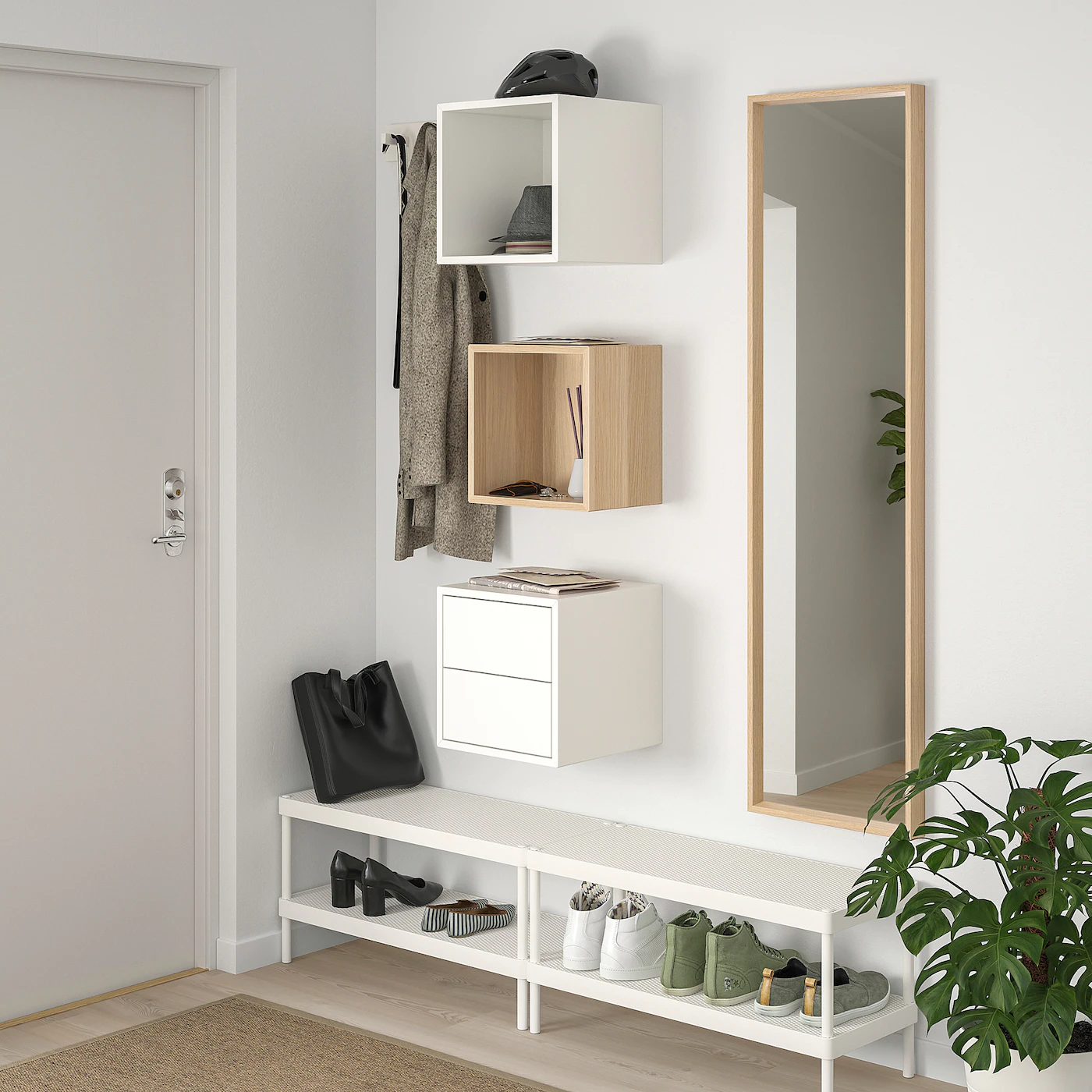 IKEA EKET Wallmounted Storage Combination White Stained Oak Effect/white 41 3/8x13 3/4x27 1/2 " Dark Gray/redbrown 4 IKEA EKET Wallmounted Storage Combination White Stained Oak Effect/white 41 3/8x13 3/4x27 1/2 " Dark Gray/redbrown - Image 2