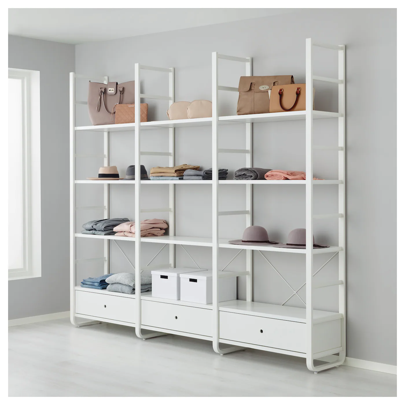 IKEA ELVARLI Open Storage Combination White/bamboo 96 1/2x15 3/4x85 " 5 IKEA ELVARLI Open Storage Combination White/bamboo 96 1/2x15 3/4x85 " - Image 3
