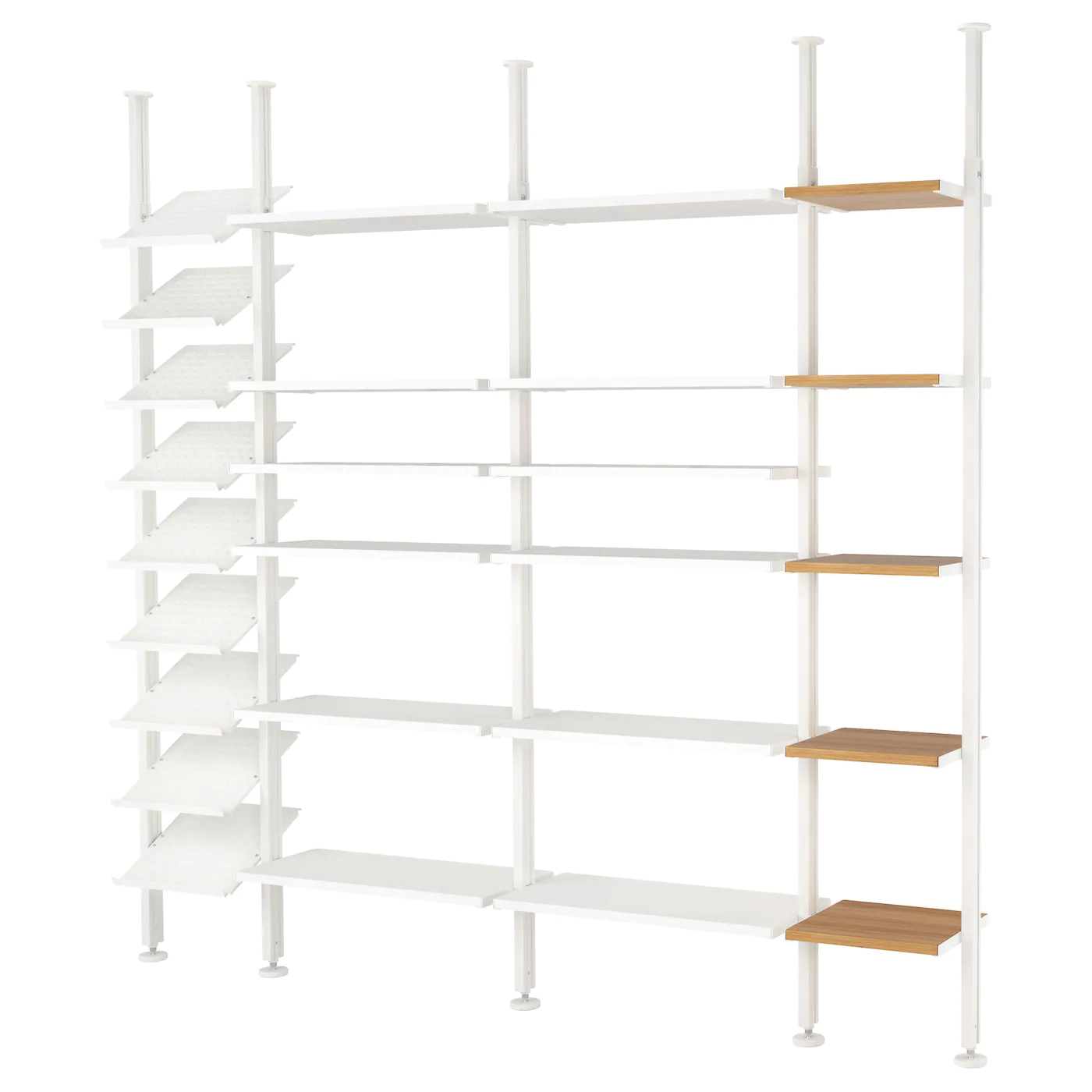 IKEA ELVARLI Open Storage Combination White/bamboo 103 1/8x14 1/8x87 1/4137 3/4 "