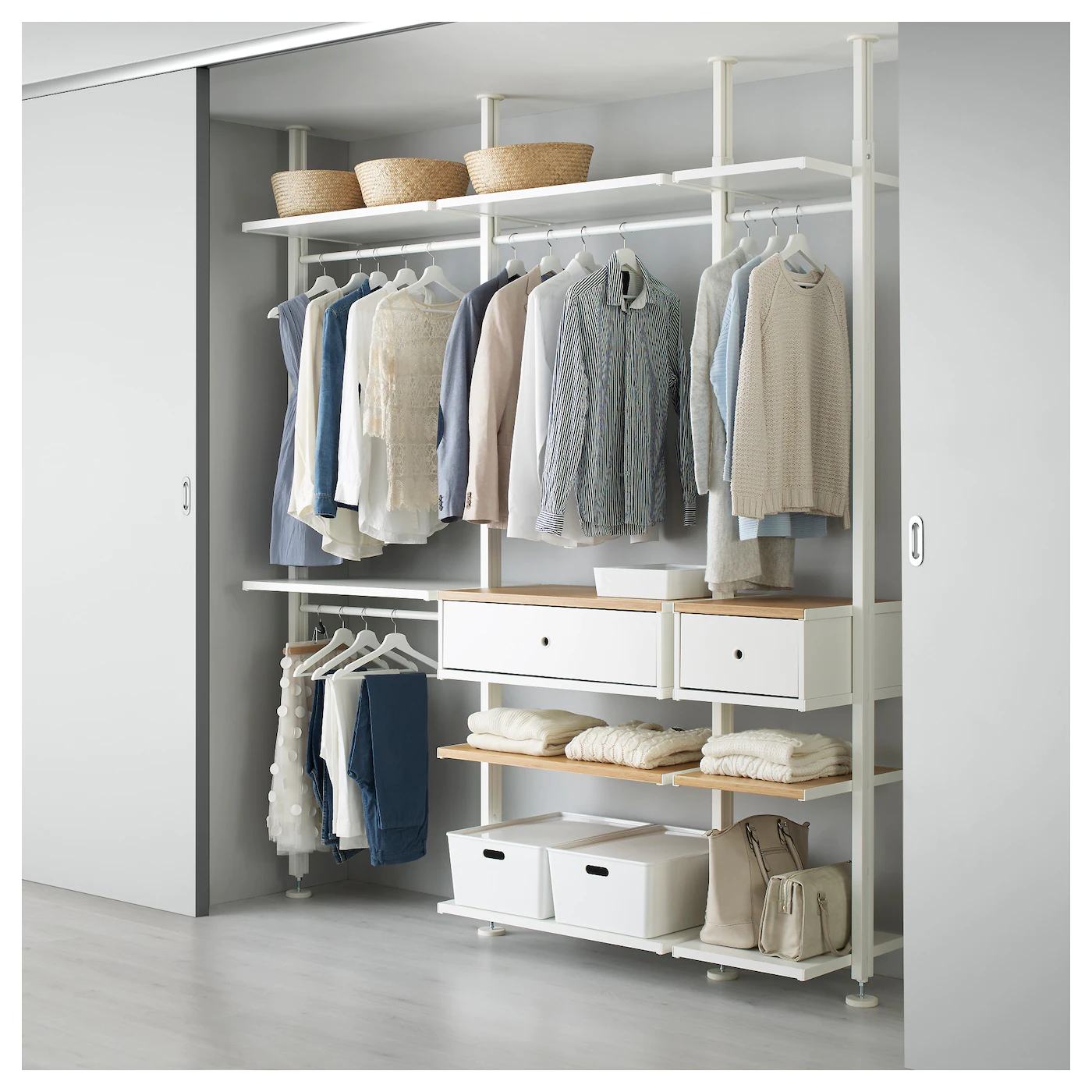 IKEA ELVARLI Wardrobe Combination White/bamboo 86x20x87 1/4137 3/4 " 5 IKEA ELVARLI Wardrobe Combination White/bamboo 86x20x87 1/4137 3/4 " - Image 3