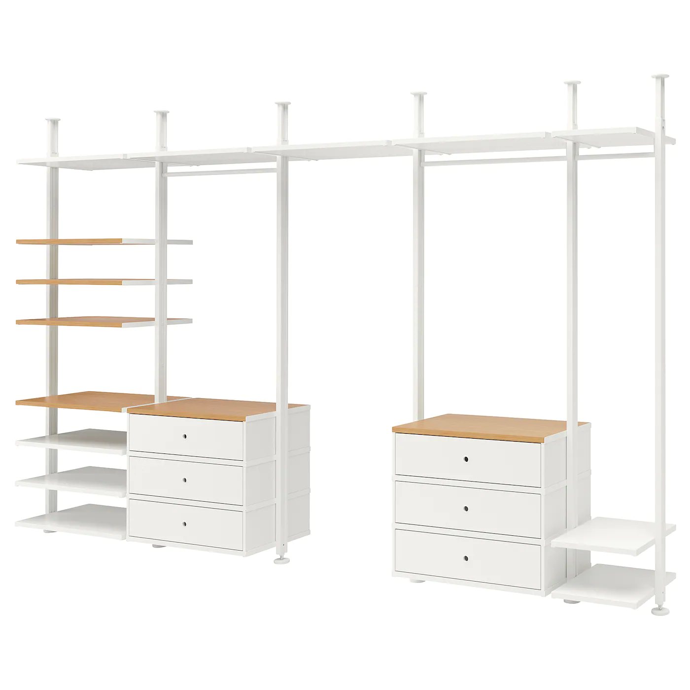 IKEA ELVARLI Wardrobe Combination White/bamboo 151 5/8x20x87 1/4137 3/4 " 1 IKEA ELVARLI Wardrobe Combination White/bamboo 151 5/8x20x87 1/4137 3/4 " -Ikea Storage solution systems Sales elvarli wardrobe combination white bamboo 0711694 pe728378 s5