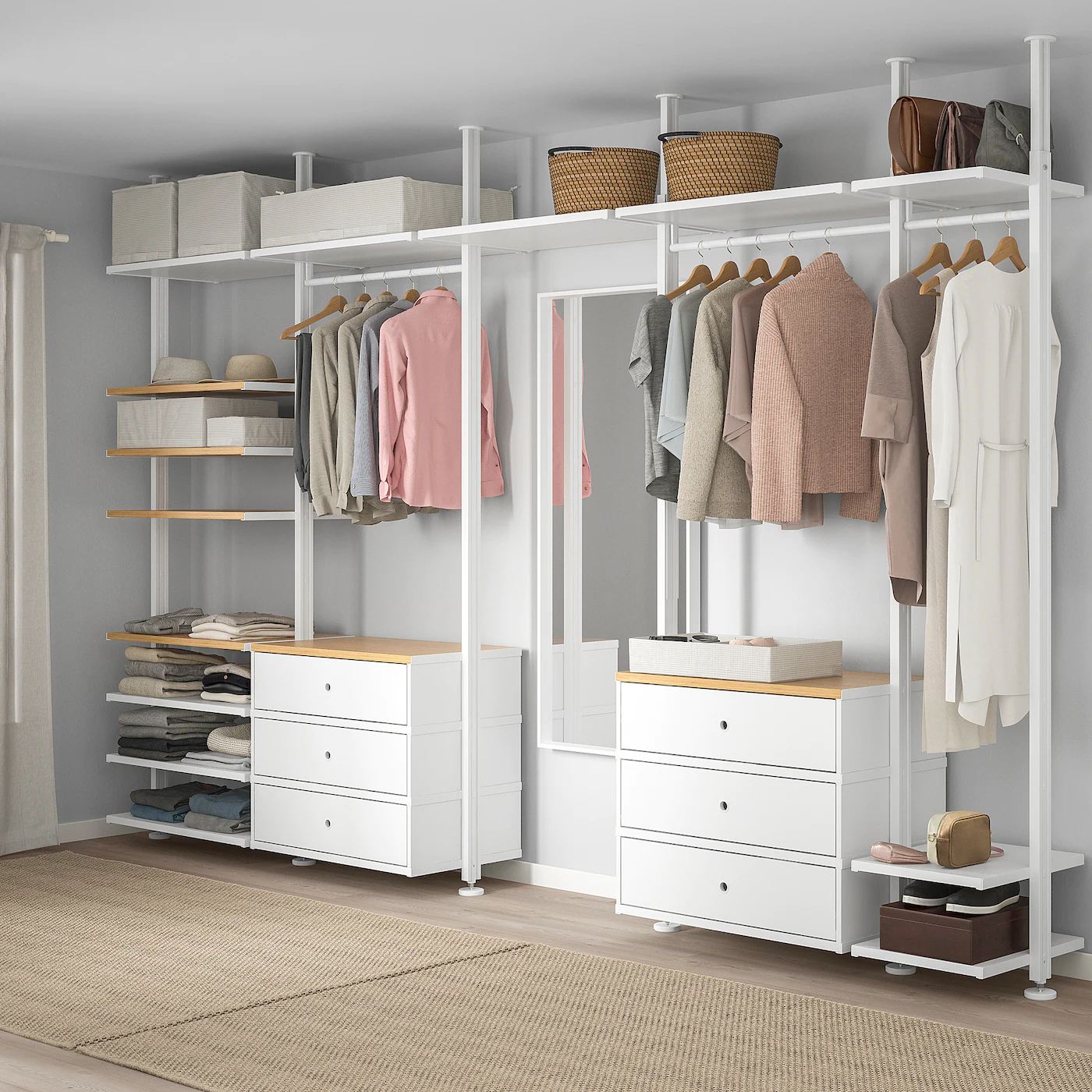 IKEA ELVARLI Wardrobe Combination White/bamboo 151 5/8x20x87 1/4137 3/4 " 4 IKEA ELVARLI Wardrobe Combination White/bamboo 151 5/8x20x87 1/4137 3/4 " - Image 2