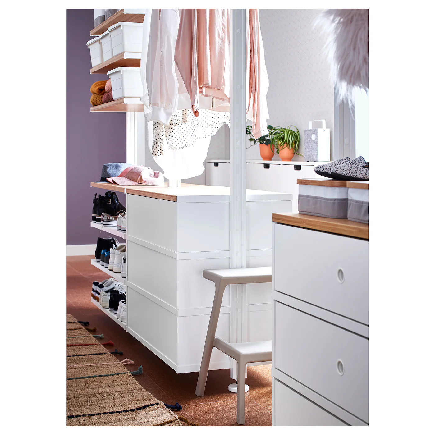 IKEA ELVARLI Wardrobe Combination White/bamboo 151 5/8x20x87 1/4137 3/4 " 6 IKEA ELVARLI Wardrobe Combination White/bamboo 151 5/8x20x87 1/4137 3/4 " - Image 4