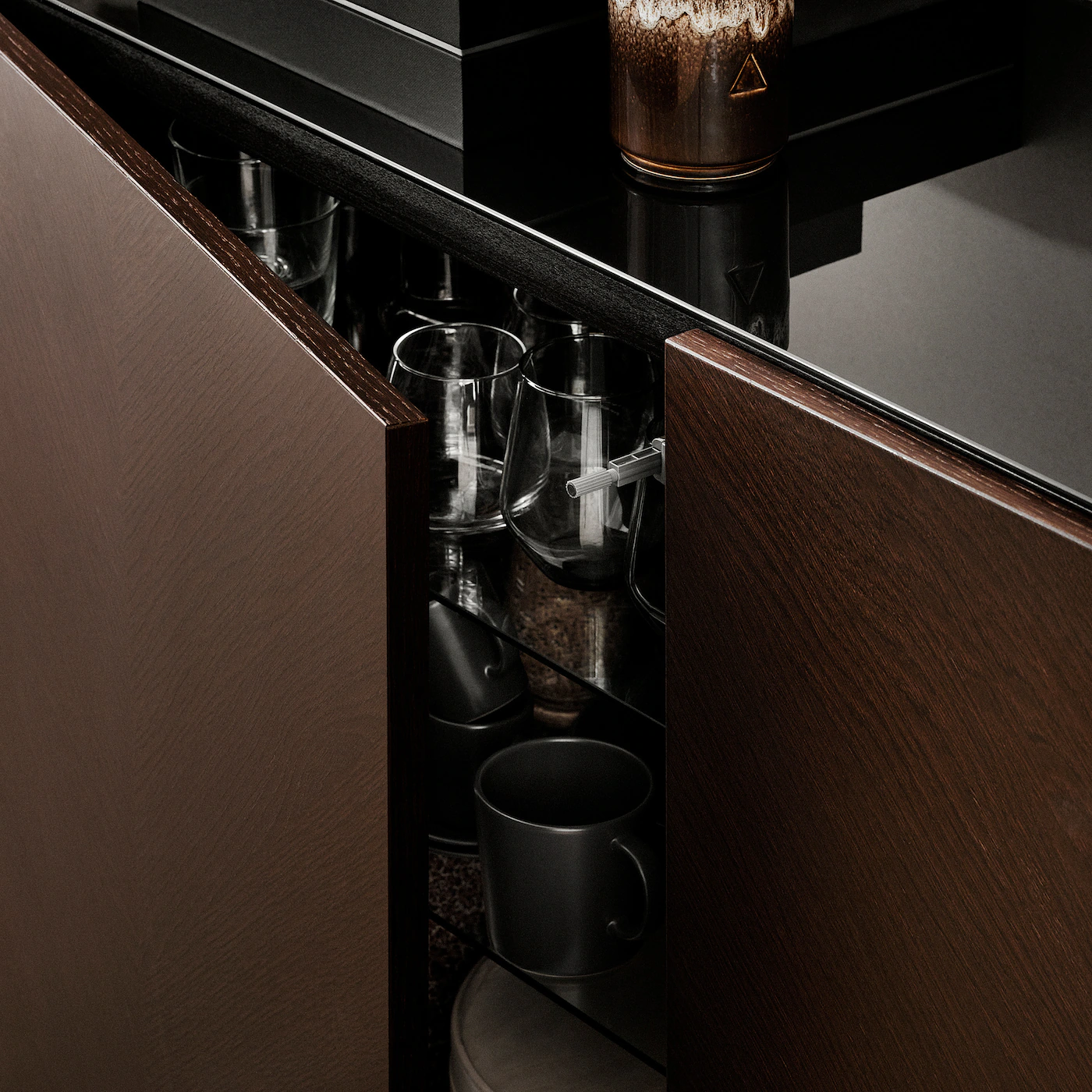 IKEA HEDEVIKEN Door Dark Brown Stained Oak Veneer 23 5/8x25 1/4 " 5 IKEA HEDEVIKEN Door Dark Brown Stained Oak Veneer 23 5/8x25 1/4 " - Image 3