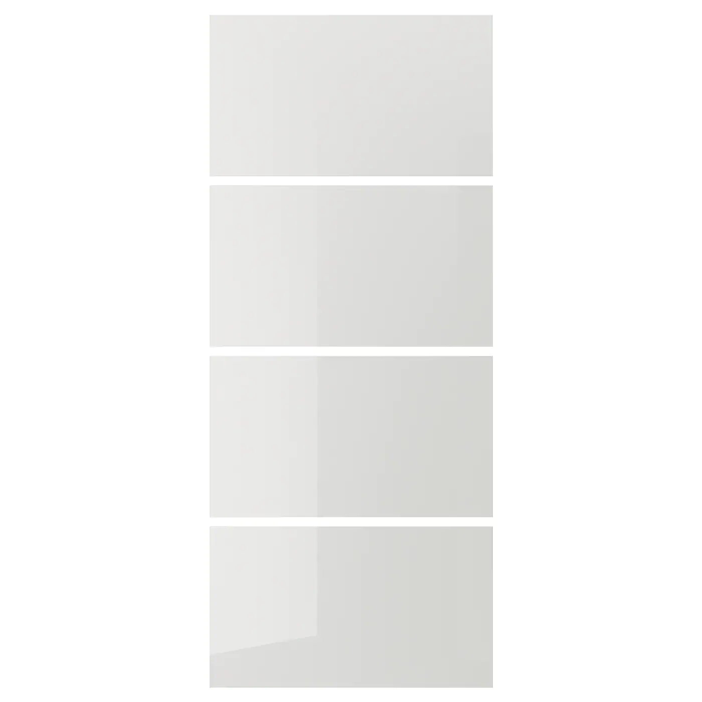 IKEA HOKKSUND 4 Panels For Sliding Door Frame High Gloss Light Gray 39 3/8x92 7/8 "