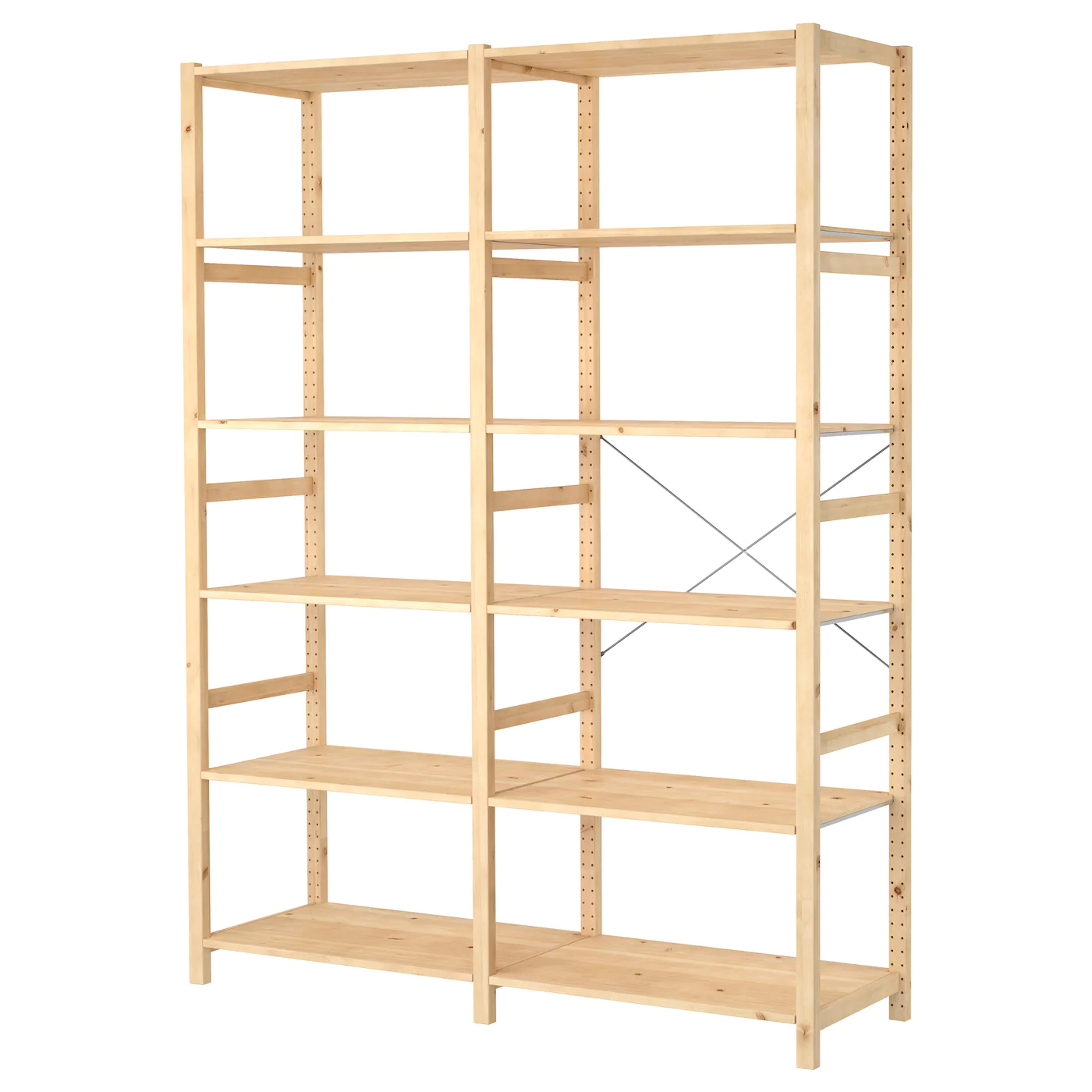 IKEA IVAR 2 Section Shelving Unit Pine 68 1/2x19 5/8x89 "