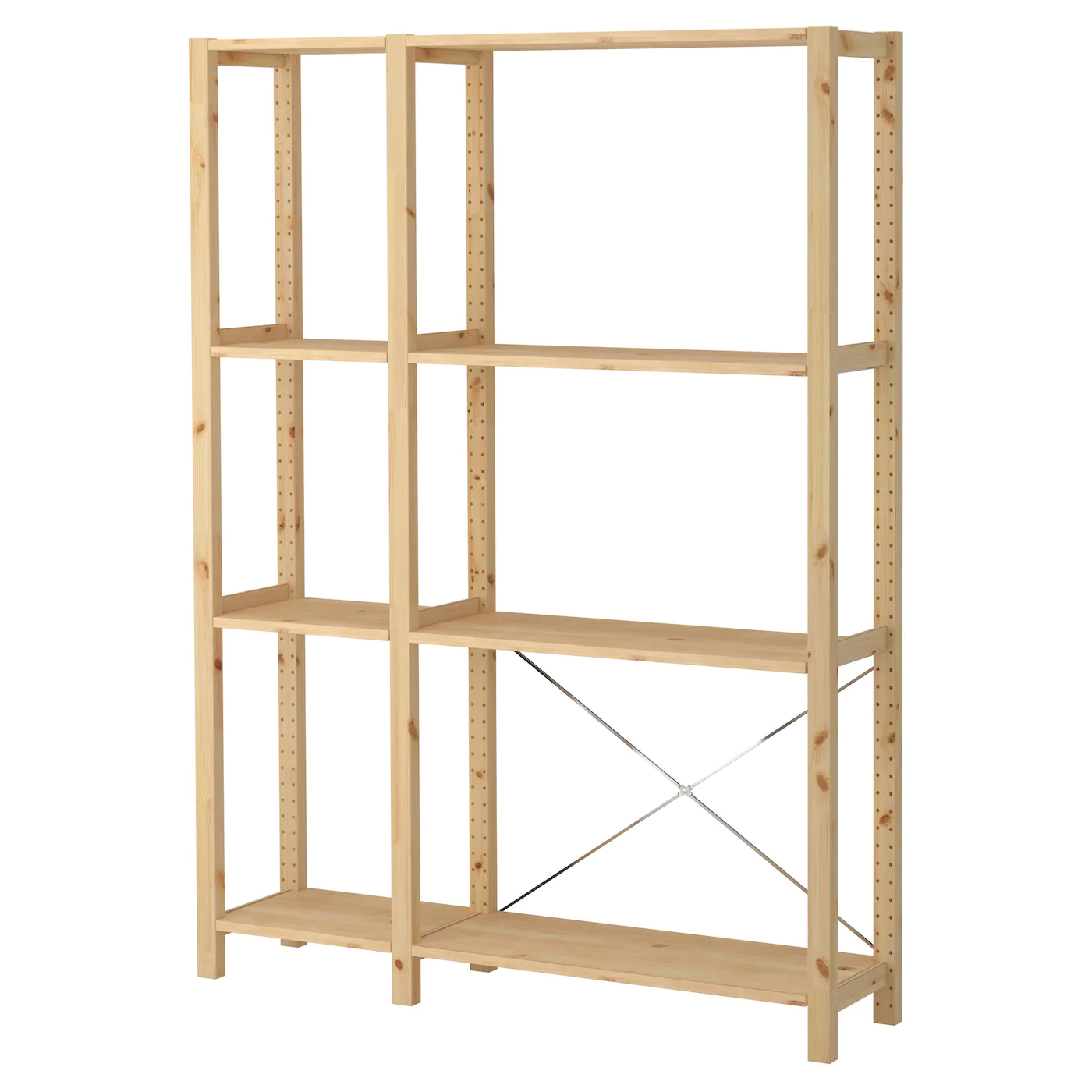 IKEA IVAR 2 Section Shelving Unit Pine 52 3/4x11 3/4x70 1/2 "