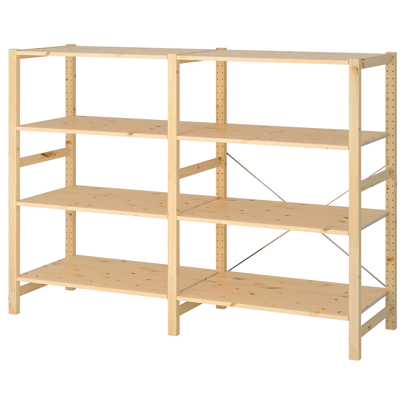IKEA IVAR 2 Section Shelving Unit Pine 68 1/2x19 5/8x48 7/8 "